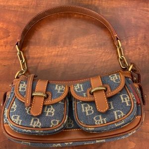 Brand new Denim Monogram Dooney & Bourke vintage shoulder bag